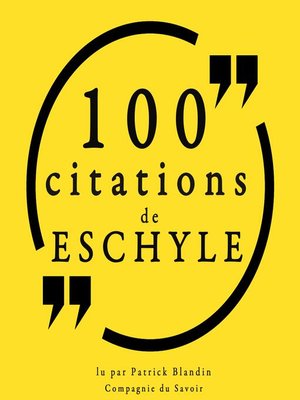 cover image of 100 citations d'Eschyle